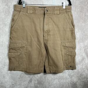 True‎ Spec Cargo Shorts Mens 36 Brown Khakis Pockets Flat Front Outdoor Tactical